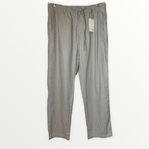 Hat and Beyond Linen Pants Drawstring Relaxed Gray